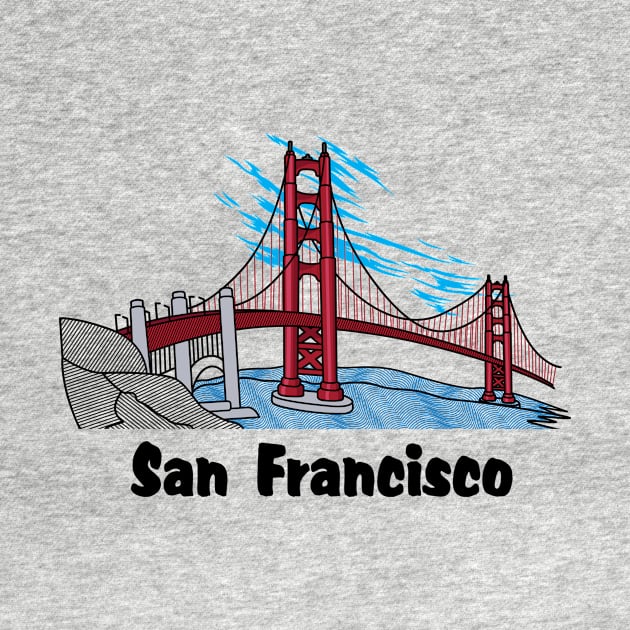 San Francisco, Golden Gate Bridge by ThyShirtProject - Affiliate